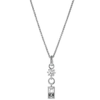 Orphelia® 'Madelyn' Women's Sterling Silver Pendant with Chain - Silver ZH-7583