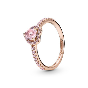 Pandora® 'Elevated heart' Dames Verguld Metaal Ring (sieraad) - Rosékleurig 188421C04