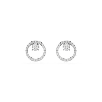 Swarovski® 'Dextera' Femmes Métall Puce d'oreille - Argent 5692262