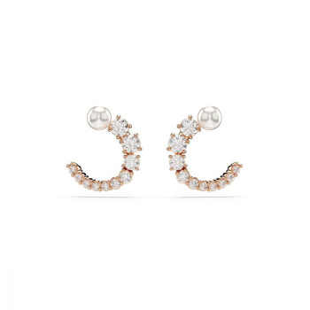 Swarovski® 'Matrix' Femmes Métal plaqué Créoles - Rosé 5692264