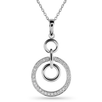 Orphelia® 'Dorothee' Women's Whitegold 18C Pendant - Silver HD-4178