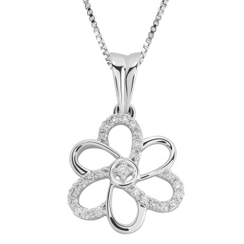 Orphelia® 'Carolinia' Women's Whitegold 18C Pendant - Silver HD-4182