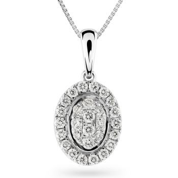 Orphelia® 'Kamilla' Women's Whitegold 18C Pendant - Silver HD-4204