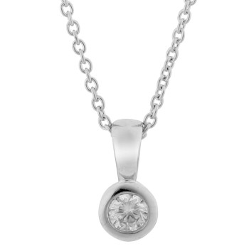 Orphelia® 'Rosalind' Women's Whitegold 18C Chain with Pendant - Silver KD-2030