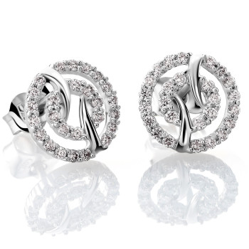 Orphelia® 'Cordelia' Women's Whitegold 18C Stud Earrings - Silver OD-5322