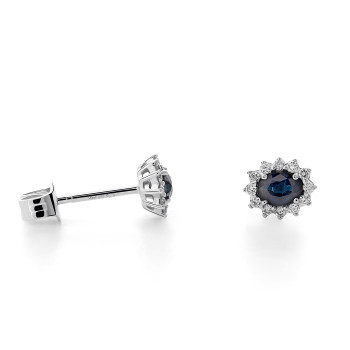 Orphelia® 'Fara' Women's Whitegold 18C Stud Earrings - Silver OD-5342