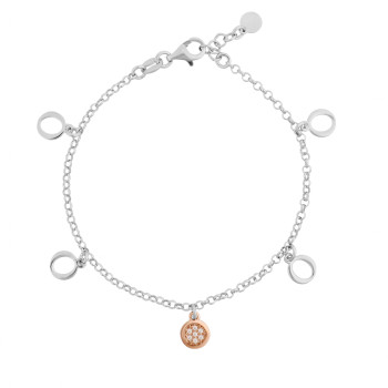 Orphelia® 'Maite' Women's Sterling Silver Bracelet - Silver/Rose ZA-7376