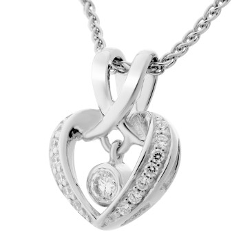 Orphelia® 'Loreta' Women's Sterling Silver Chain with Pendant - Silver ZH-7126