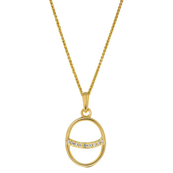 Orphelia® 'Amaliada' Women's Sterling Silver Pendant with Chain - Gold ZH-7572