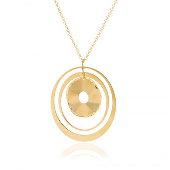 Orphelia® 'Hope' Women's Sterling Silver Chain with Pendant - Gold ZK-7393