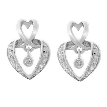 Orphelia® 'Loreta' Women's Sterling Silver Drop Earrings - Silver ZO-7126