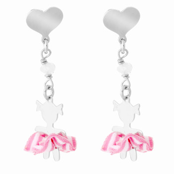 Orphelia® 'Cute' Child's Sterling Silver Drop Earrings - Silver ZO-7133