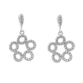 Orphelia® 'Gabriella' Women's Sterling Silver Drop Earrings - Silver ZO-7314