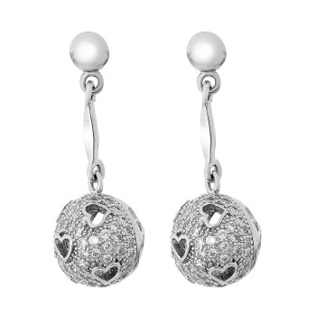 Orphelia® 'Rogue' Women's Sterling Silver Drop Earrings - Silver ZO-7355