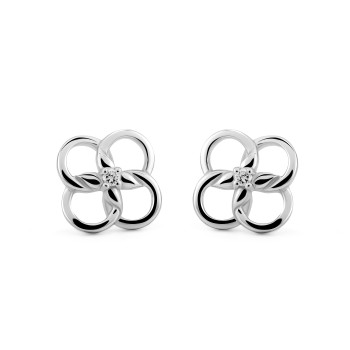 Orphelia® 'Aida' Women's Sterling Silver Stud Earrings - Silver ZO-7472