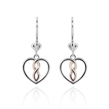 Orphelia® 'Delilah' Women's Sterling Silver Drop Earrings - Silver/Rose ZO-7475