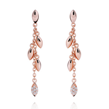 Orphelia® 'Loana' Women's Sterling Silver Drop Earrings - Rose ZO-7505/RG