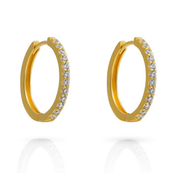 Orphelia® 'Fay' Women's Sterling Silver Hoop Earrings - Gold ZO-7557/G