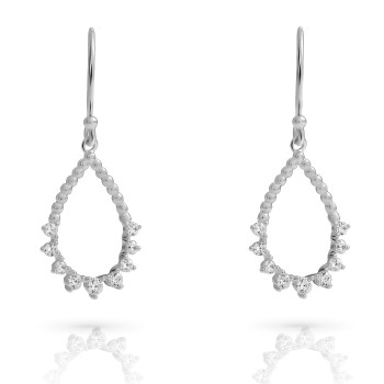 Orphelia® 'Petal' Women's Sterling Silver Drop Earrings - Silver ZO-7564