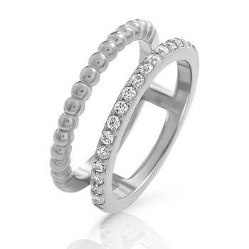 Orphelia® 'Chic' Women's Sterling Silver Ring - Silver ZR-7537