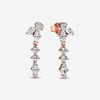 Pandora® Pandora Timeless 'Herbarium Cluster' Women's Gold Plated Metal Drop Earrings - Rose 282404C01