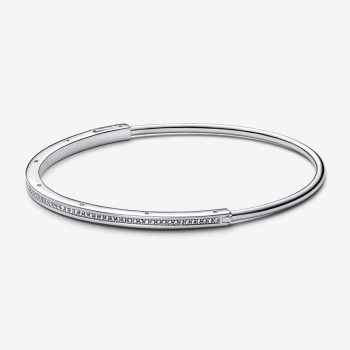 Pandora® Pandora Signature 'Signature I-d' Women's Sterling Silver Bangle - Silver 592313C01-2