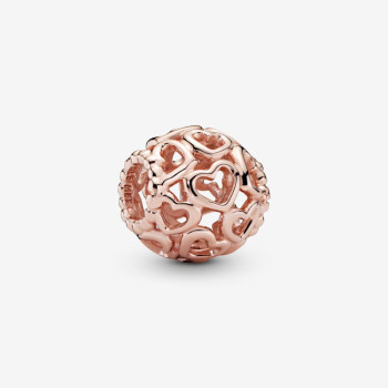 Pandora® Pandora People 'Hearts' Women's Gold Plated Metal Charm - Rose 780964