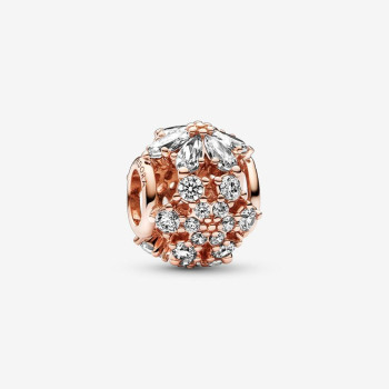 Pandora® Pandora Timeless 'Herbarium Cluster' Women's Gold Plated Metal Charm - Rose 782383C01