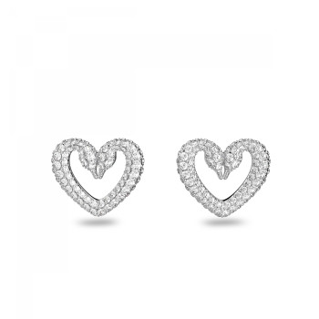 Swarovski® 'Una' Women's Base Metal Stud Earrings - Silver 5625535