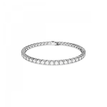 Swarovski® 'Matrix Tennis' Women's Base Metal Bracelet - Silver 5648938