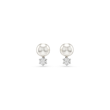 Swarovski® 'Matrix' Women's Base Metal Stud Earrings - Silver 5694225