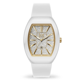 Ice Watch® Analogue 'Ice Boliday - Dome - White Glitter Gold' Women's Watch (Small) 024033