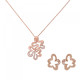 Orphelia® 'Malenia' Damen Sterling Silber Set: Halskette-Anhanger + Ohrringe - Rosé SET-7077/1