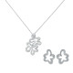 Orphelia® 'Malenia' Damen Sterling Silber Set: Halskette-Anhanger + Ohrringe - Silber SET-7077