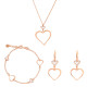 Orphelia® 'Alfina' Dames Zilver 925 925 Set: Ketting + Armband + Oorbellen - Rosékleurig SET-7383