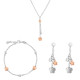 Orphelia® 'Lorelei' Dames Zilver 925 925 Set: Ketting + Armband + Oorbellen - Zilver/Rosé SET-7386