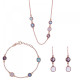 Orphelia® 'Fawn' Dames Zilver 925 925 Set: Ketting + Armband + Oorbellen - Rosékleurig SET-7410