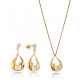 Orphelia® 'Etoile' Dames Zilver 925 925 Set: Ketting-Hanger + Oorbellen - Goudkleurig SET-7524/G