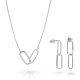 Orphelia® 'Rose' Dames Zilver 925 925 Set: Ketting + Oorbellen - Zilverkleurig SET-7561