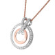 Orphelia® 'Azalea' Damen Sterling Silber Halskette mit Anhänger - Silber/Rosa ZH-7095/1