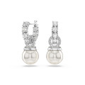 Swarovski® 'Matrix Pearl' Women's Base Metal Drop Earrings - Silver 5691716