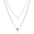 Fossil Jewellery® 'Flutter Hearts' Women's Stainless Steel Necklace - Rosegold JF03648791