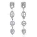 Gena.paris® 'Gabriella' Women's Sterling Silver Drop Earrings - Silver GBO1503-W