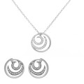 Orphelia® 'Elaine' Women's Sterling Silver Set: Chain-Pendant + Earrings - Silver SET-7084