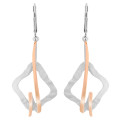 Orphelia® 'Lamara' Women's Sterling Silver Drop Earrings - Silver/Rose ZO-7207