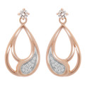 Orphelia® 'Minna' Women's Sterling Silver Drop Earrings - Rose ZO-7228