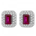 Orphelia® 'Jackie' Women's Sterling Silver Stud Earrings - Silver ZO-7237/RU