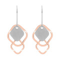 Orphelia® 'Inez' Women's Sterling Silver Drop Earrings - Silver/Rose ZO-7391