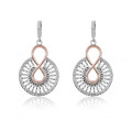 Orphelia® 'Frida' Women's Sterling Silver Drop Earrings - Silver/Rose ZO-7437