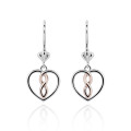 Orphelia® 'Delilah' Women's Sterling Silver Drop Earrings - Silver/Rose ZO-7475